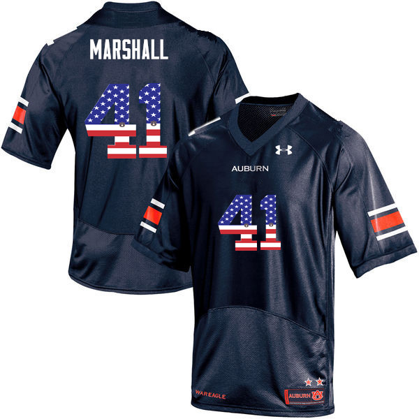 Men's Auburn Tigers #41 Aidan Marshall USA Flag Fashion Navy College Stitched Football Jersey